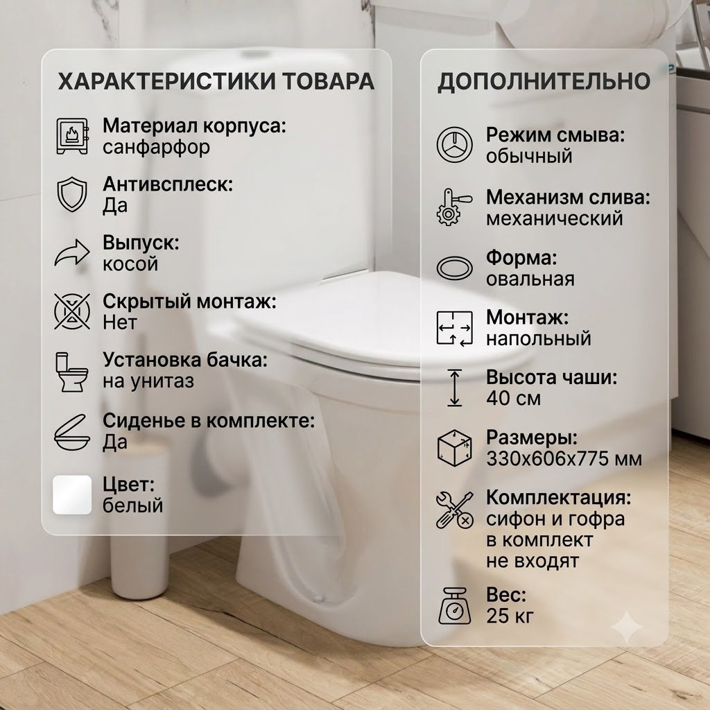 Унитаз Sanita Аттика, санфарфор