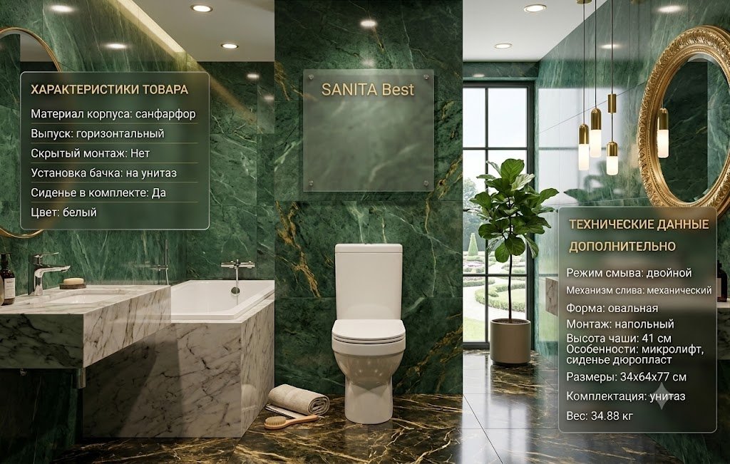 Унитаз Sanita Best, санфарфор купить,75600