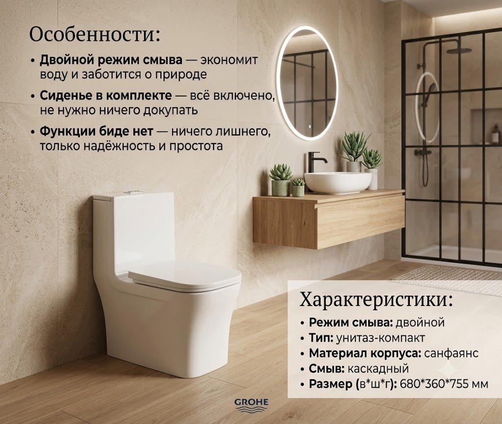 Унитаз Saniteco SA-4003, санфаянс купить,75900