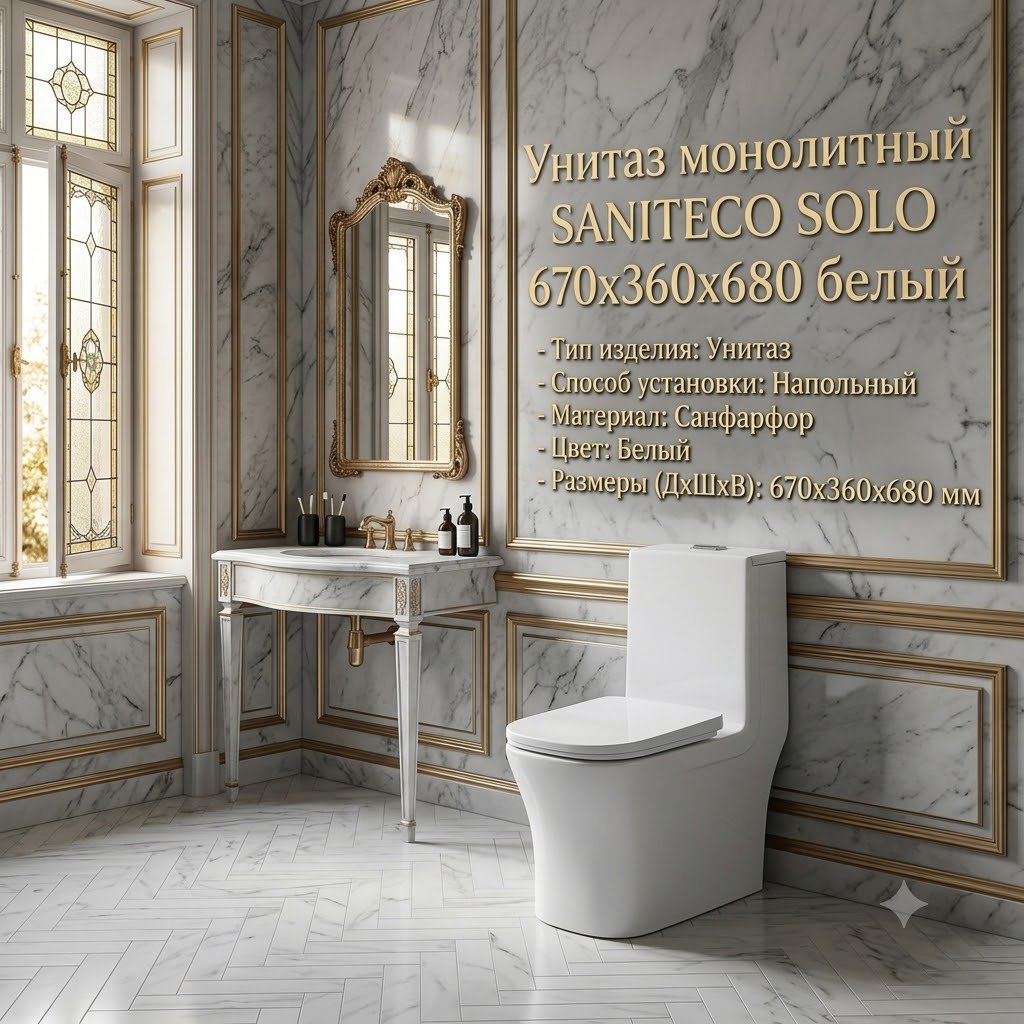 Унитаз Saniteco SOLO, санфарфор купить,64300