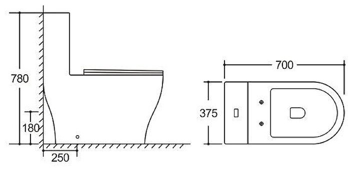 Унитаз Grossman Classic GR-4488SQ, санфаянс купить,193000