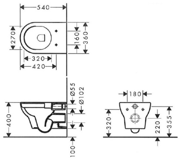 Унитаз Hansgrohe GladeLake S 60201450, керамика купить,144000
