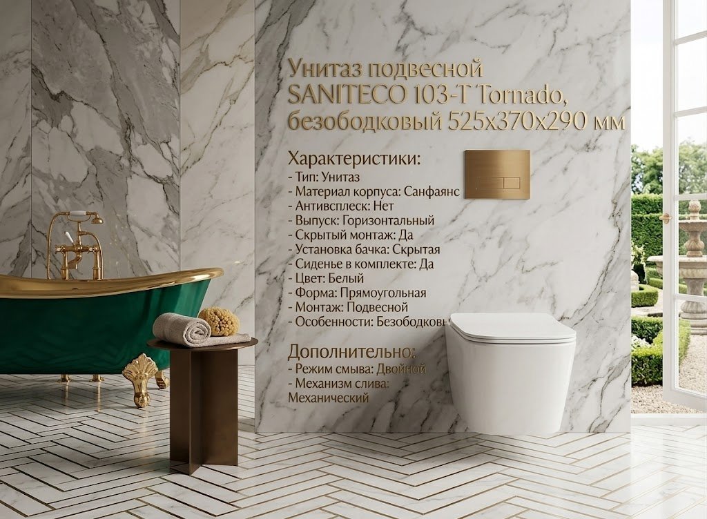 Унитаз Saniteco 103-Tornado, санфаянс купить,52800