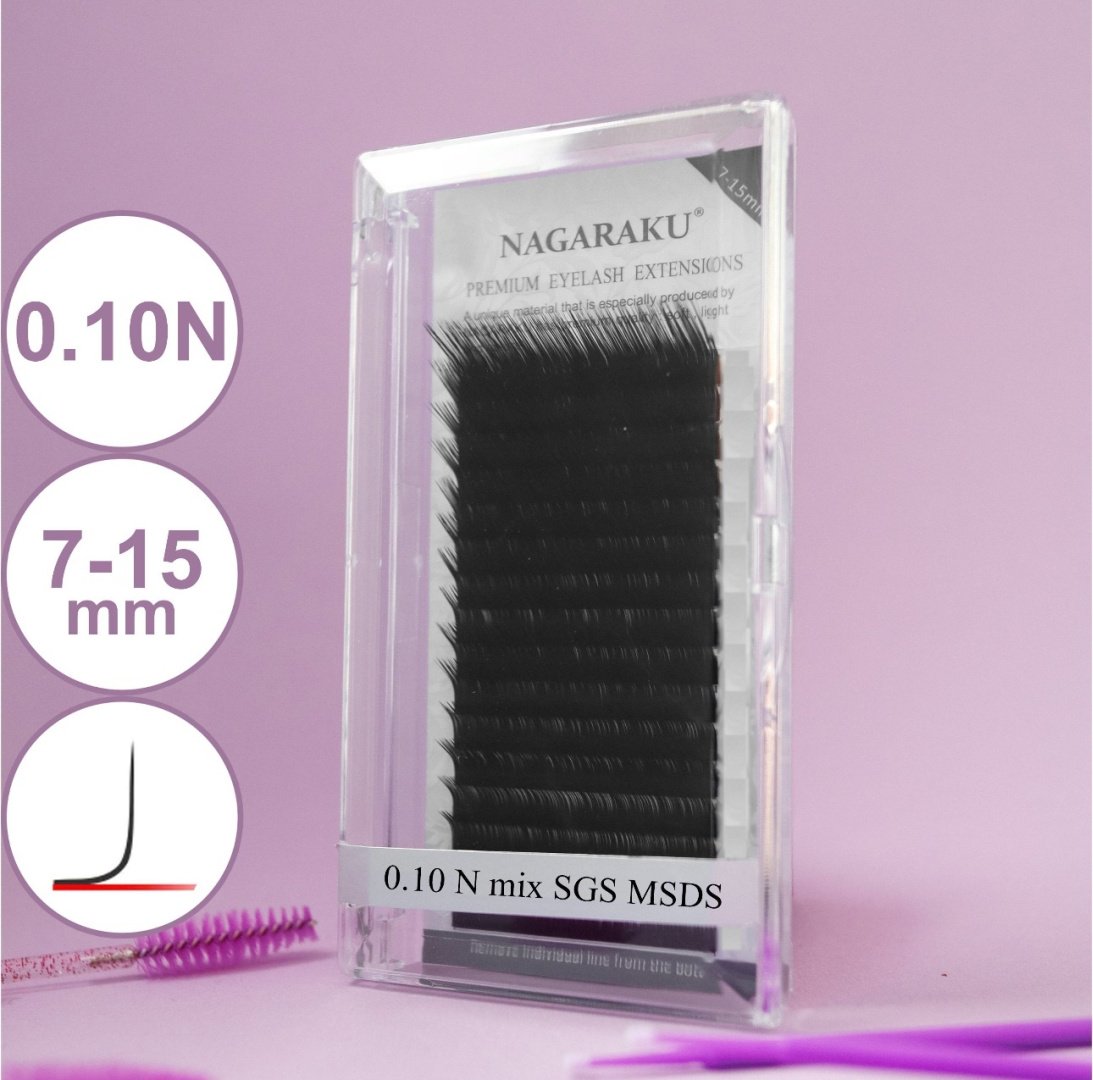 NAGARAKU единичные N 0.10 мм черный mix 7-15 мм купить,NaN