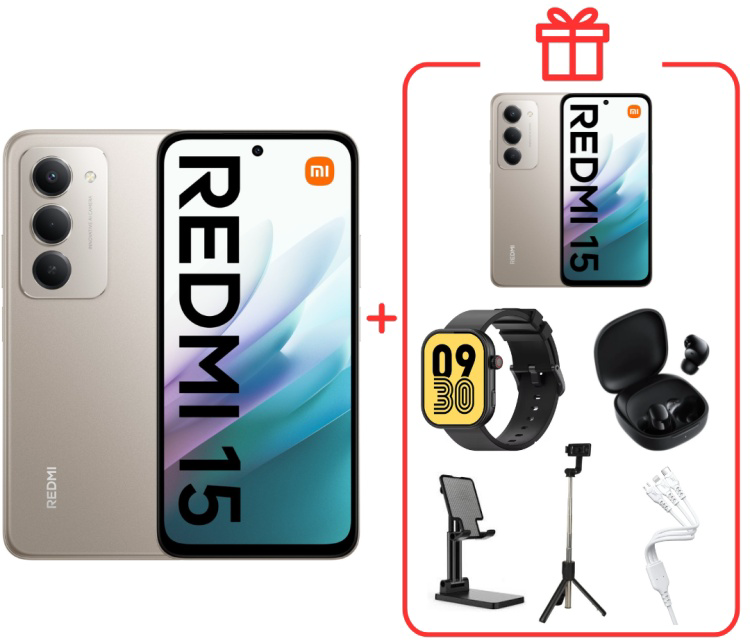 Смартфон Xiaomi Redmi 15 4G 8/256GB Titan Gray +подарок купить,NaN
