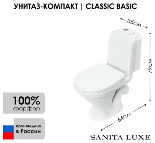 Унитаз Sanita Luxe WC.CC/Classic/2-TM/WHT.G/, санфарфор купить,81400