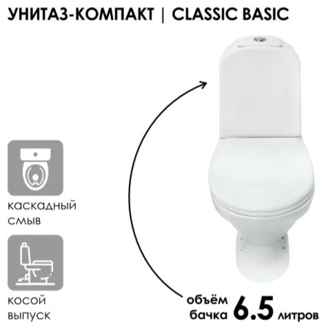 Унитаз Sanita Luxe WC.CC/Classic/2-TM/WHT.G/, санфарфор купить,81400