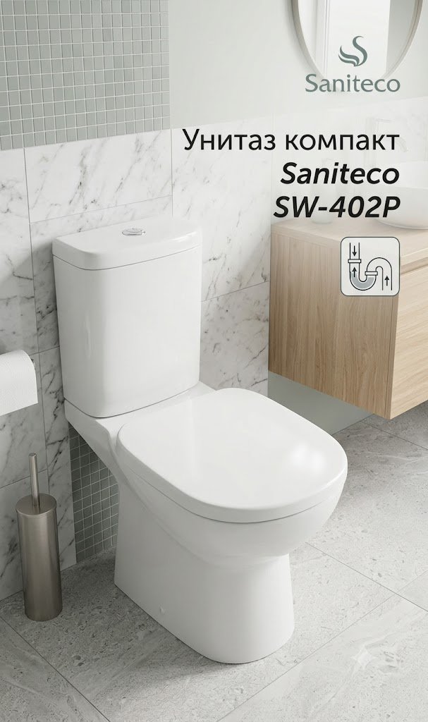 Унитаз Saniteco SW-402P, санфаянс купить,45500