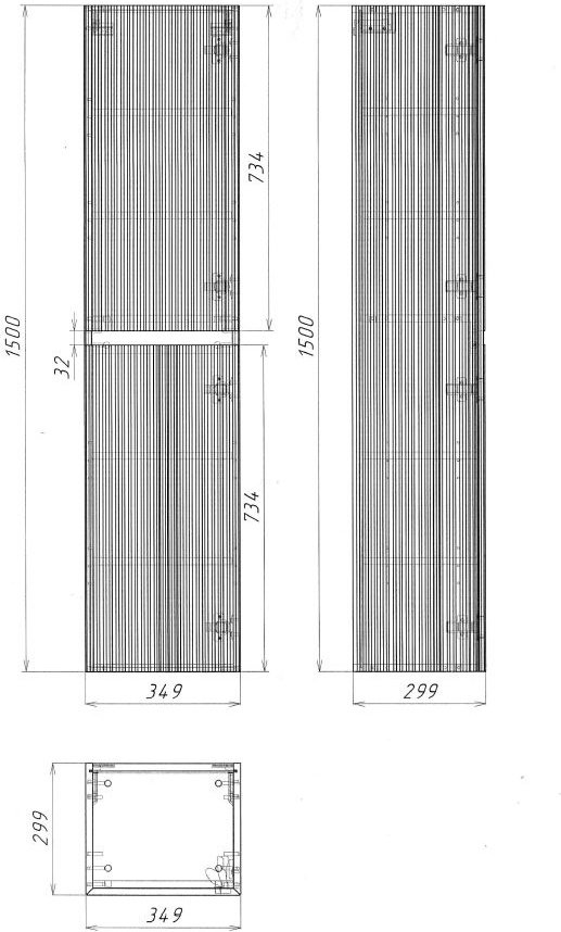 Шкаф-пенал навесной KABINKA.KZ VSC-2CL150, 34.9x29.9x150 см, белый купить,NaN