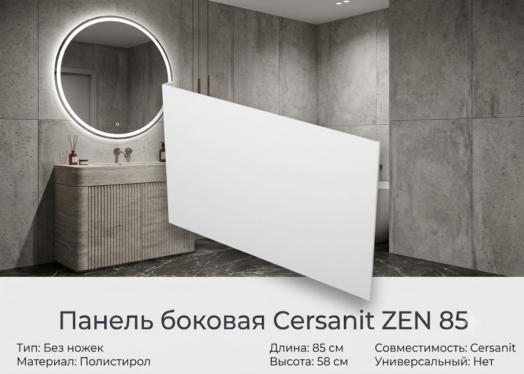 Экран для ванны Cersanit PB-ZEN*85 85x58 см без ножек купить,30500