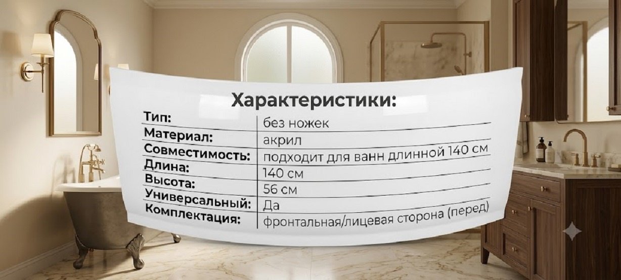 Экран для ванны Triton Бэлла Экстра 140x56 см без ножек - ForteMarket Экран для ванны Triton Бэлла Экстра 140x56 см без ножек купить,44400