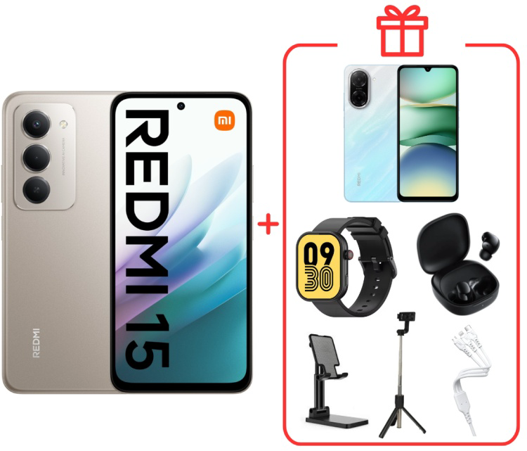 Смартфон Xiaomi Redmi 15 4G 8/256GB Titan Gray +подарок