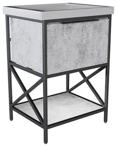 Тумба с раковиной Mixline БРУКЛИН+Фостер, 60x80x43.5 см, серый