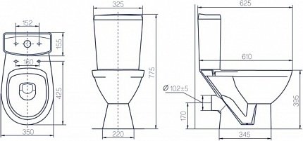 ROSA унитаз СОЛО SOL01K, санфарфор купить,77900