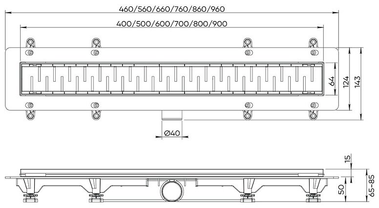 Veconi трап VS400 (46х14.3 см) купить,22200