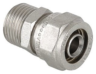 VALTEC муфта, соединение обжим - резьба 16 мм , латунь
