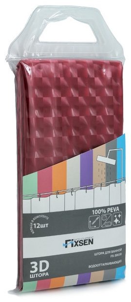 Штора FIXSEN FX-3003B 180x180 розовый, PEVA купить,30950