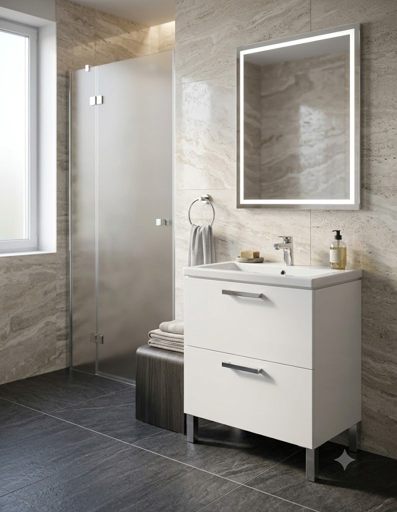 Тумба с раковиной KABINKA.KZ B-SU-MEL-CM60, 79x80.5x44.2 см, белый - ForteMarket Тумба с раковиной KABINKA.KZ B-SU-MEL-CM60, 79x80.5x44.2 см, белый купить,NaN