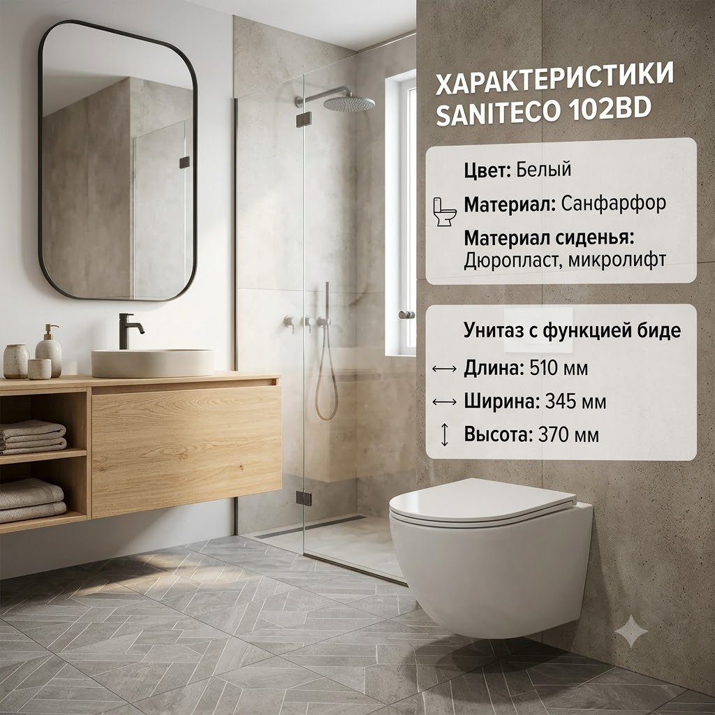 Унитаз Saniteco 102BD , санфарфор купить,95999
