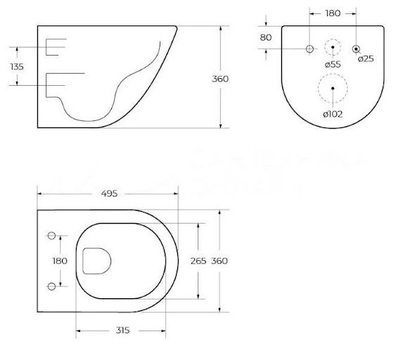 Унитаз BAU PL-0026, санфарфор купить,NaN