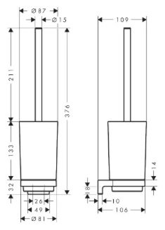 Ершик Hansgrohe AddStoris S 41782140, металл, стекло