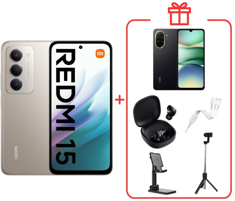 Смартфон Xiaomi Redmi 15 4G 8/256GB Titan Gray +подарок