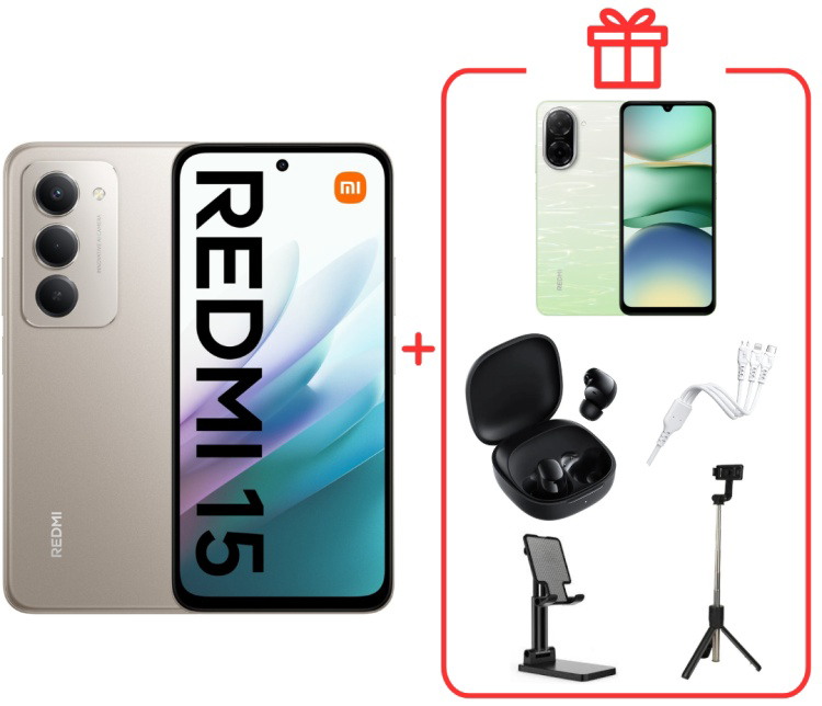 Смартфон Xiaomi Redmi 15 4G 8/256GB Titan Gray +подарок