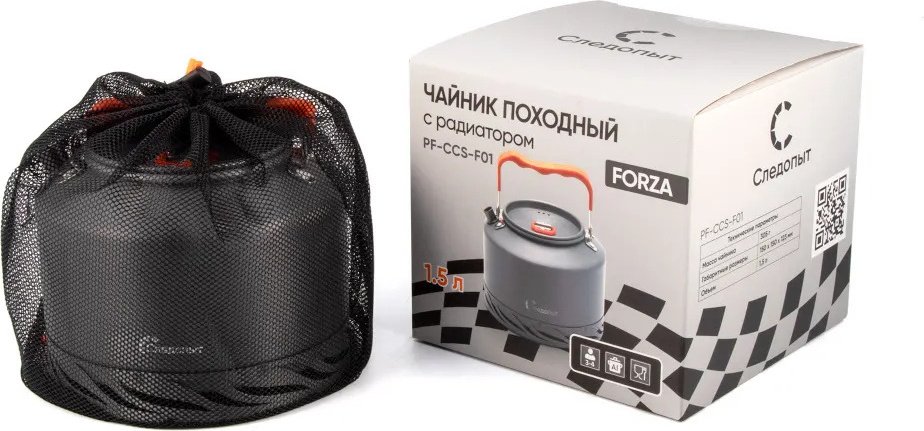 Чайник Следопыт Чайник походный с радиатором СЛЕДОПЫТ - FORZA, 1,5 л, PF-CCS-F01 1 шт