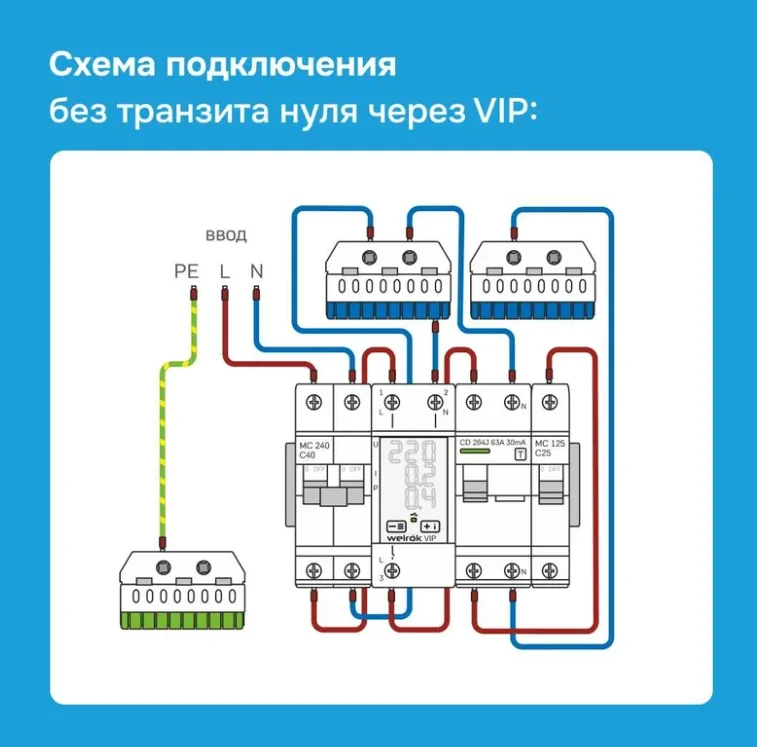 Реле напряжения Welrok VIP-63 red белое купить,29300