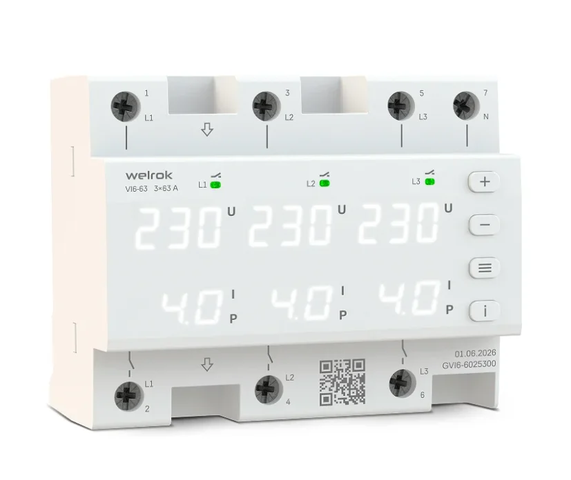 Реле напряжения Welrok VI6-63 белое купить,62210
