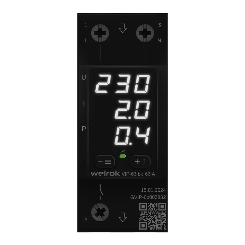 Реле напряжения Welrok VIP-63 черное купить,29300