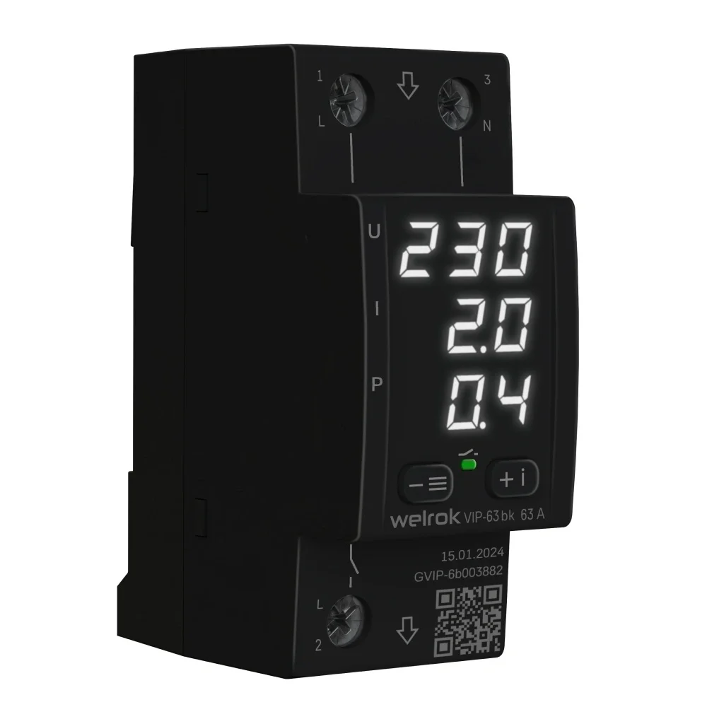 Реле напряжения Welrok VIP-63 черное купить,29300