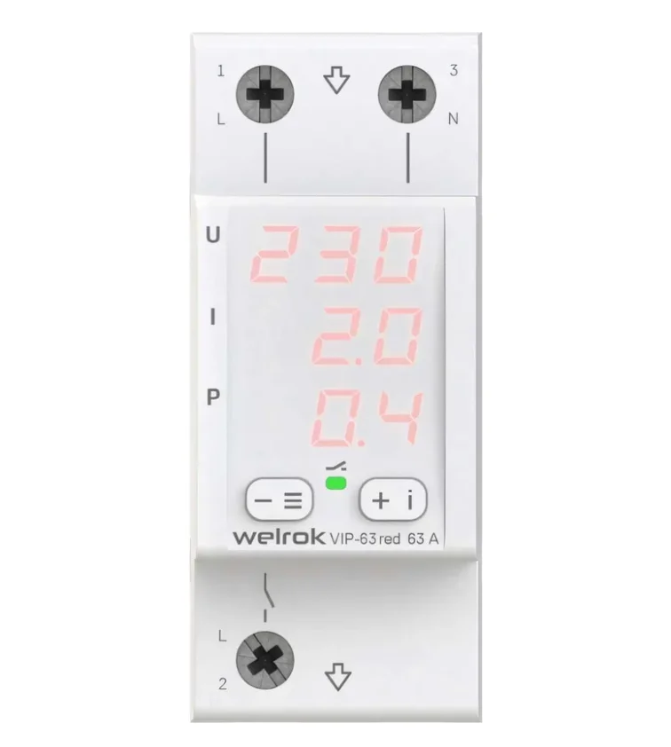 Реле напряжения Welrok VIP-63 red белое купить,29300