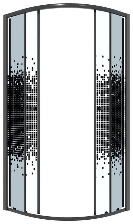 Душевое ограждение KABINKA.KZ двухстенное NG-1007-14BLACK , 875х1900 мм купить,NaN