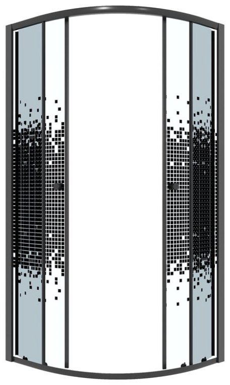 Душевое ограждение KABINKA.KZ двухстенное NG-1007-14BLACK , 875х1900 мм купить,NaN