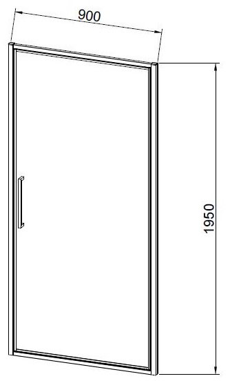Душевое ограждение KABINKA.KZ одностенное Slim 8mm VDP-4SL900CL, 900х1950 мм купить,NaN