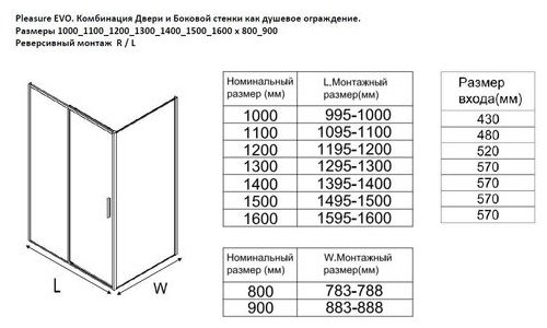 Душевое ограждение KABINKA.KZ двухстенное AE65-140x90-CT, 1400х1900 мм