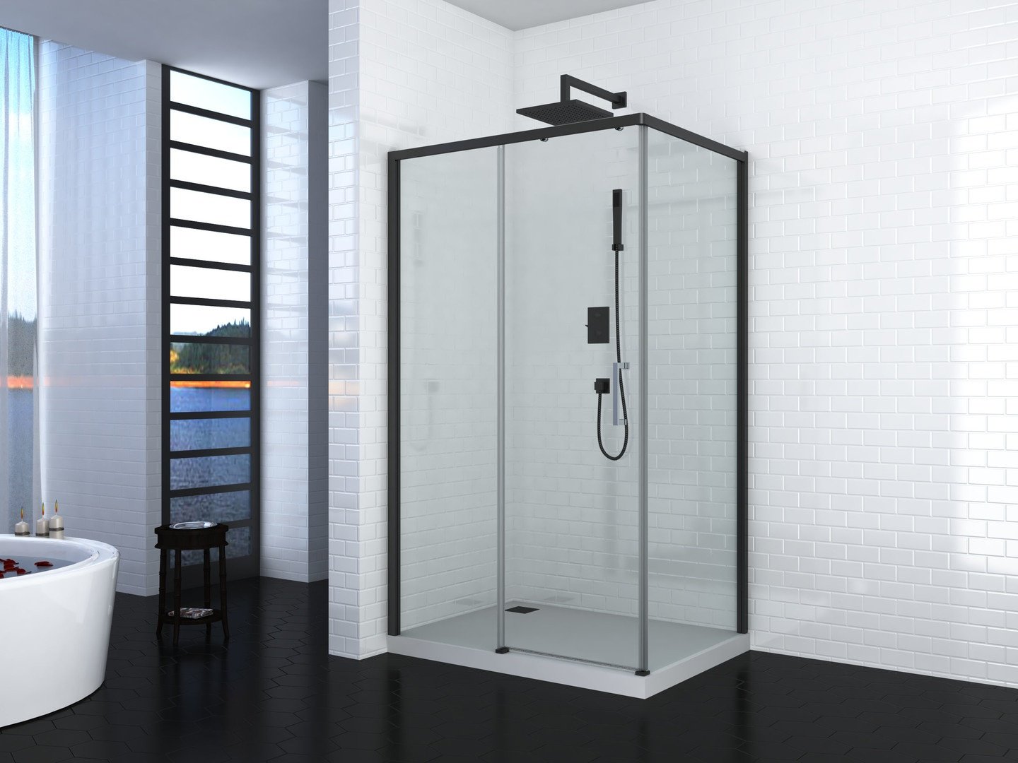 Душевое ограждение Ограждение двухстенное Ceruttispa Vito110B-L купить,NaN