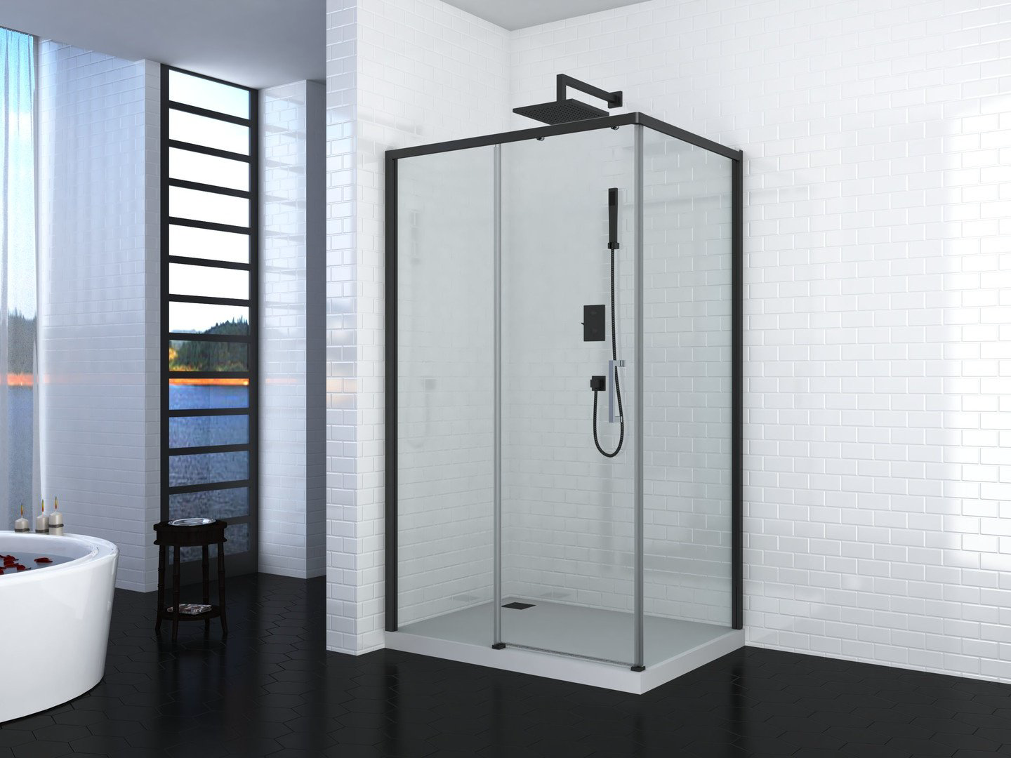 Душевое ограждение Ограждение двухстенное Ceruttispa Vito110B-L купить,NaN