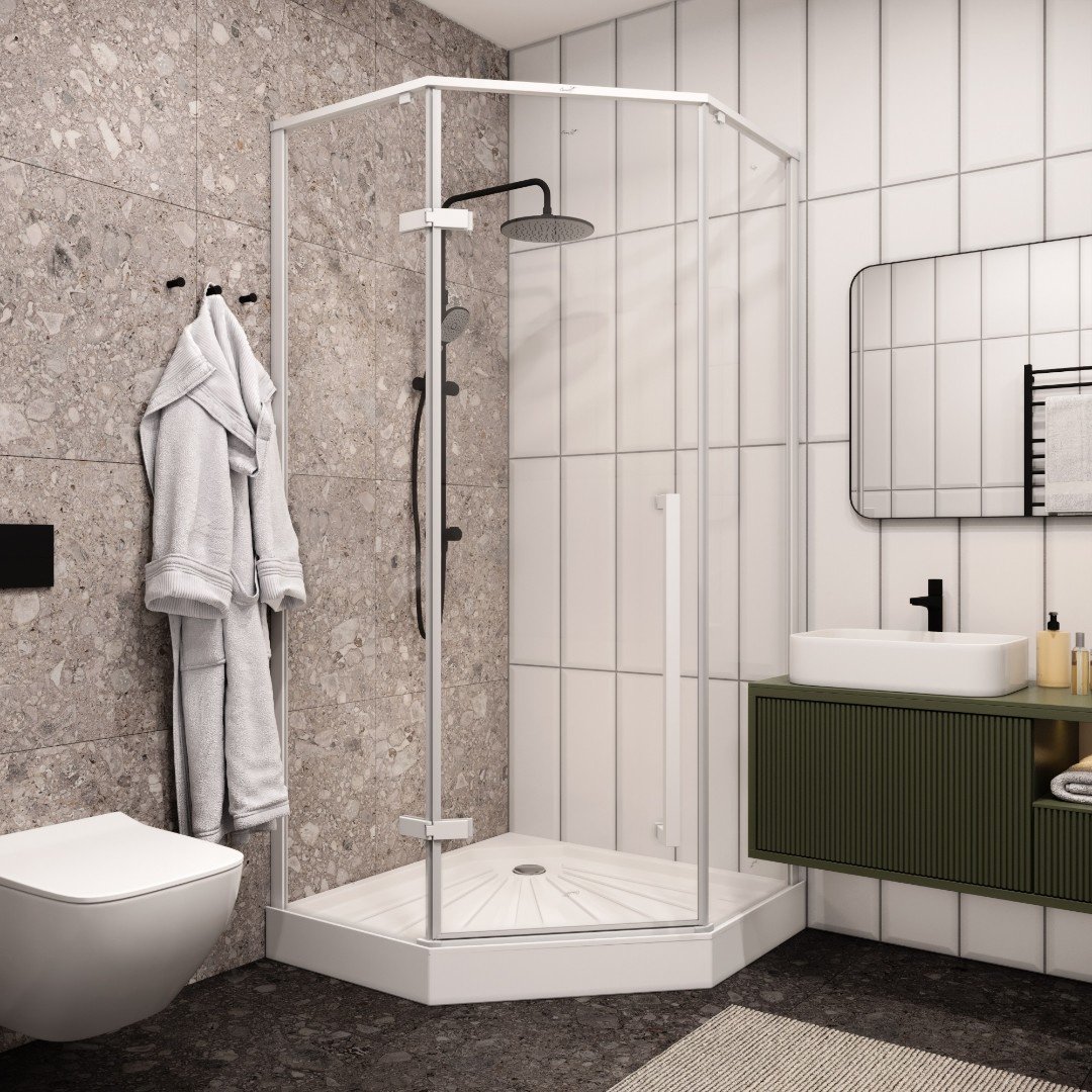 Душевое ограждение Cerutti SPA трехстенное C2AW, 1000х1950 мм купить,NaN