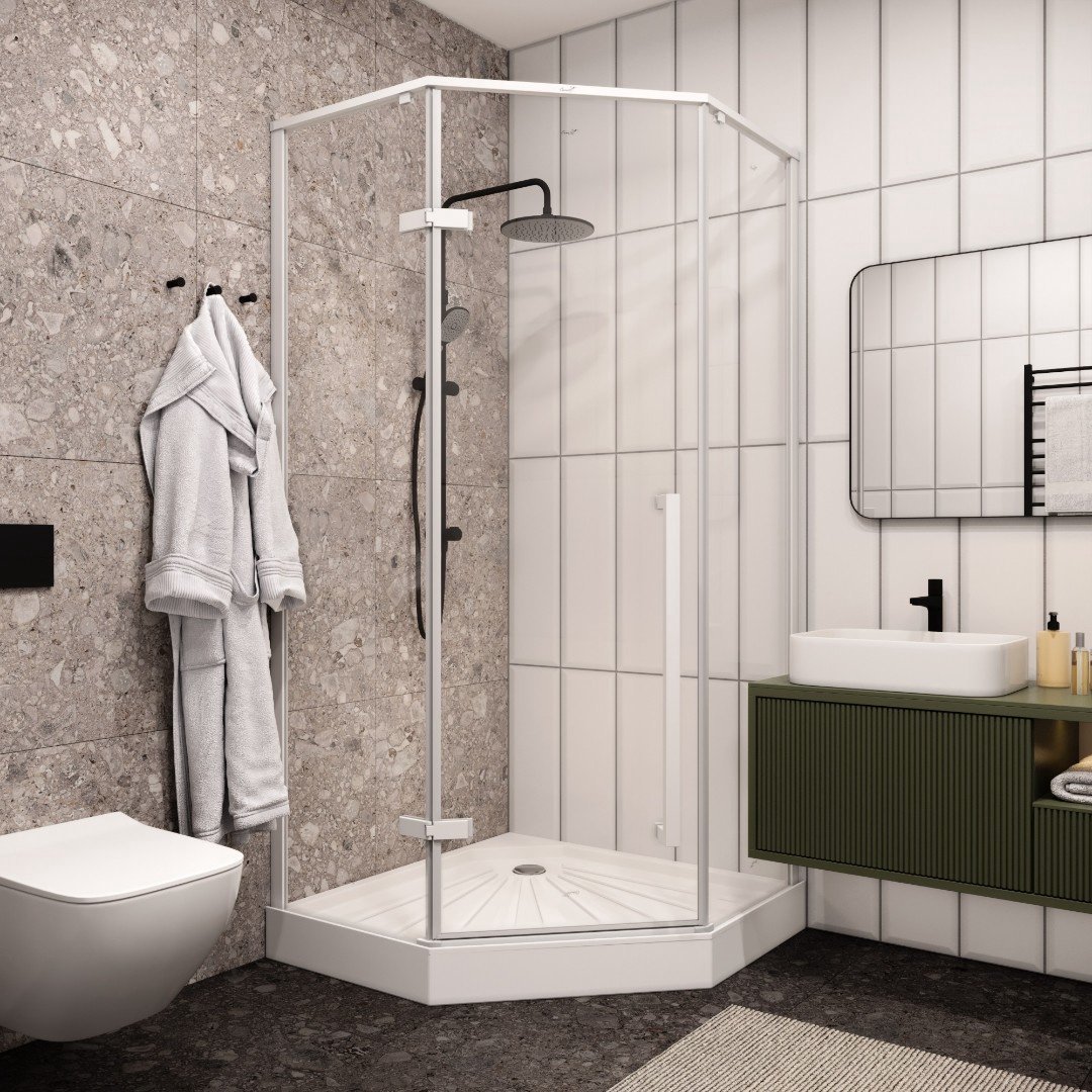 Душевое ограждение Cerutti SPA трехстенное C2AW, 1000х1950 мм купить,NaN