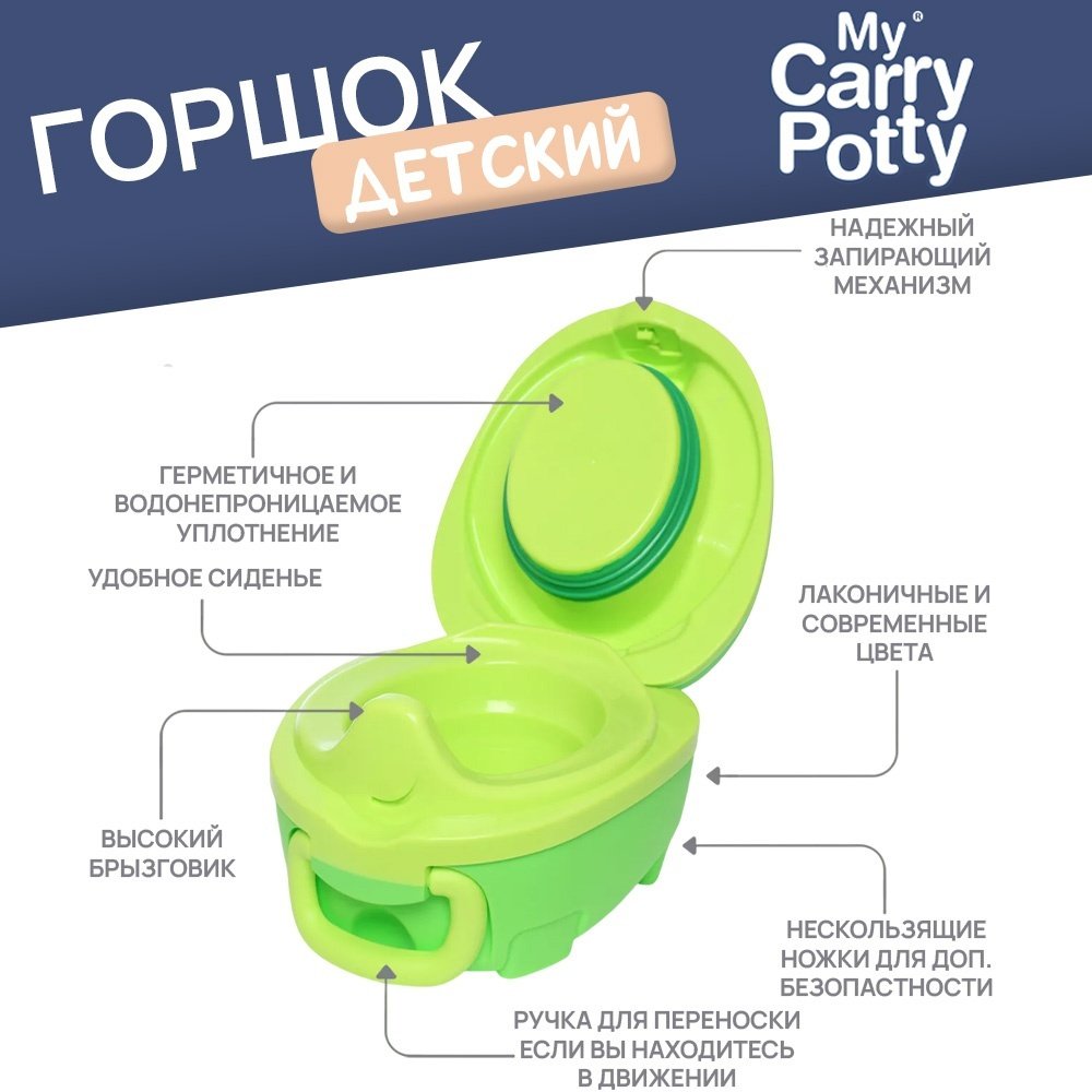 Горшок My Carry Potty зеленый