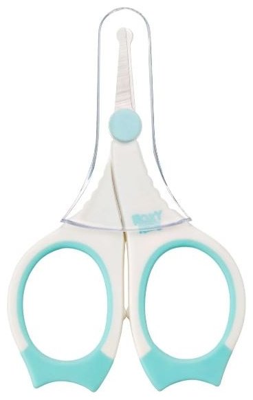Маникюрные ножницы для новорожденных с прорезиненными ручками, цвет голубой