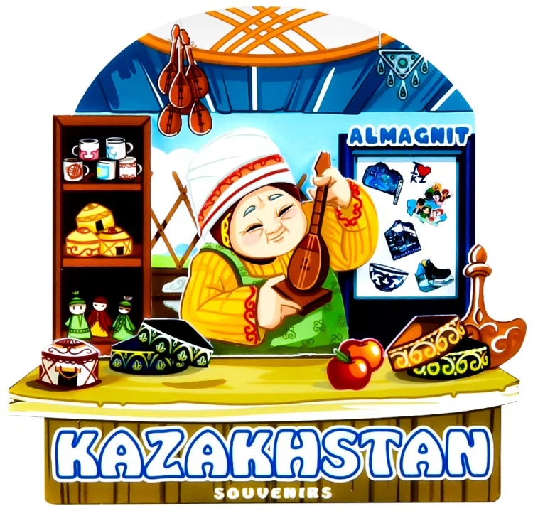 Магнит-сувенир National Souvenirs Апай и сувениры Kazakhstan купить,NaN