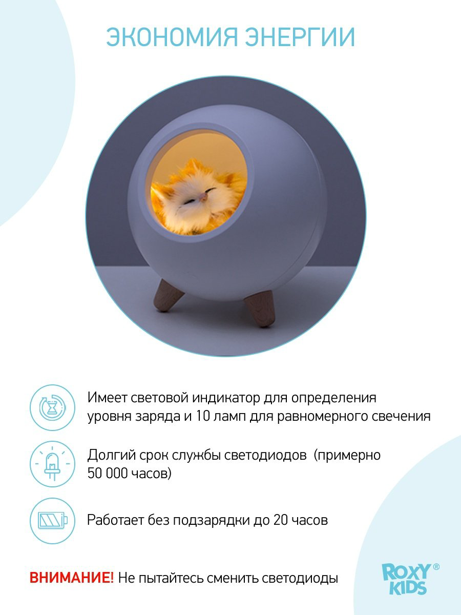 ROXY-KIDS ночник Домик для котёнка R-NL0026, пластик купить,NaN