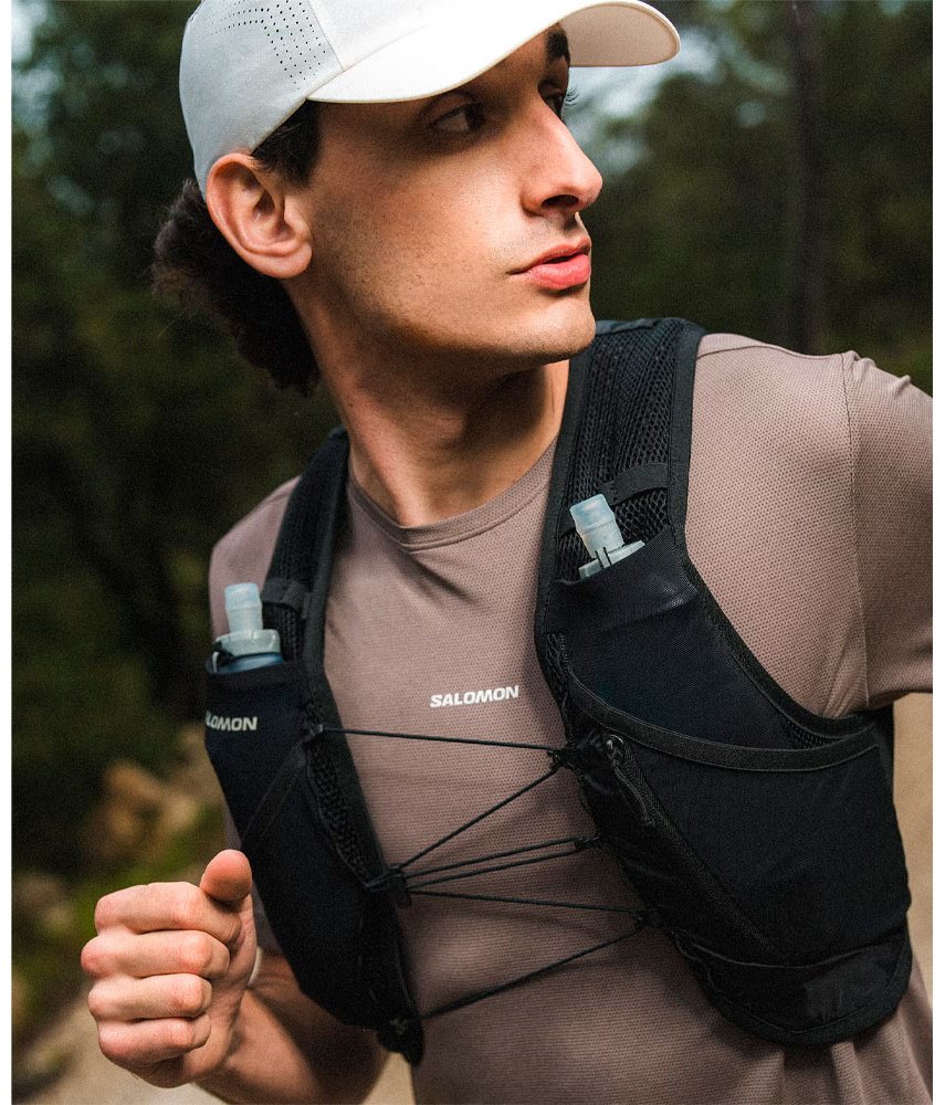 Рюкзак Salomon Active Skin 4 Set, LC2178200 для бега 4 черный, серый купить,NaN