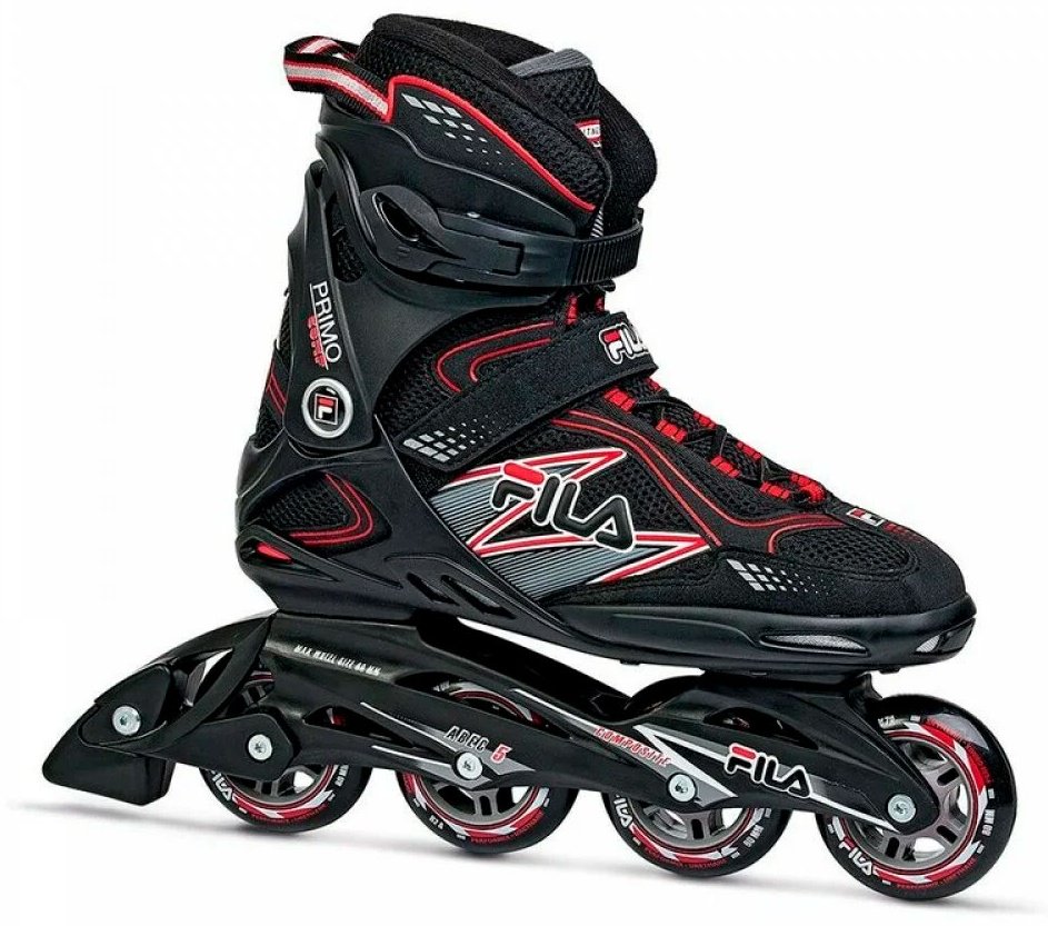 Роликовые коньки FILA Primo Comp, 10616120 черный, красный 11 (45 1/2) купить,NaN