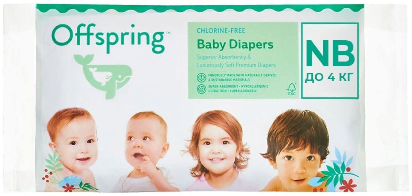 Подгузники Offspring XS, 3 шт