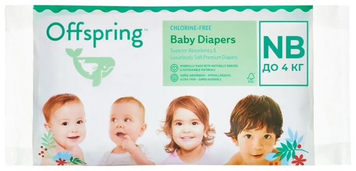 Подгузники Offspring XS, 3 шт