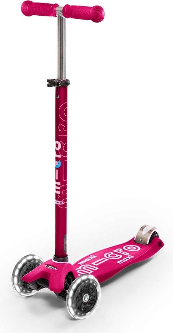 Самокат Micro Maxi Deluxe Pink Led MMD077 розовый